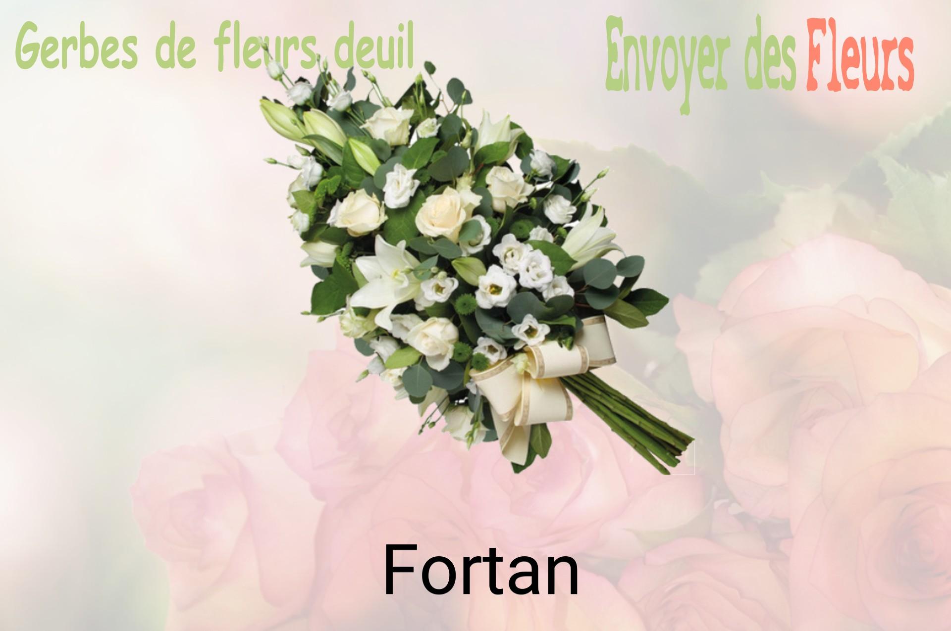 Gerbe de fleurs de deuil livrée à Fortan